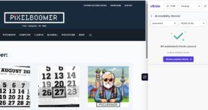 Test-Ergebnis des Barrierechecks mit Silktide